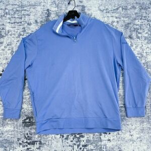 Ralph Lauren Polo Golf Mens XL 1/4 Zip Pullover Sweatshirt Blue Pima Cotton